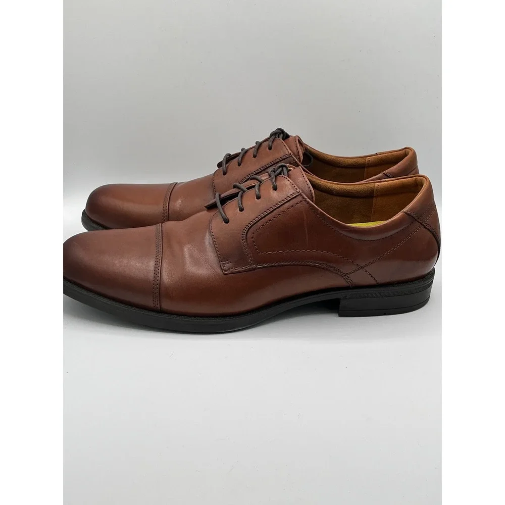 Florsheim Men 12138-221 Cognac Leather Cap Toe Derby Comfortech Shoes Size 13D